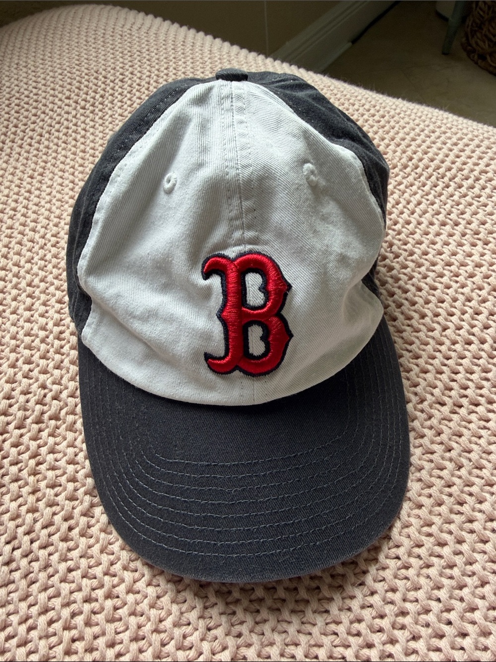 Boston Red B Logo Two-Tone Baseball Cap - Navy & White